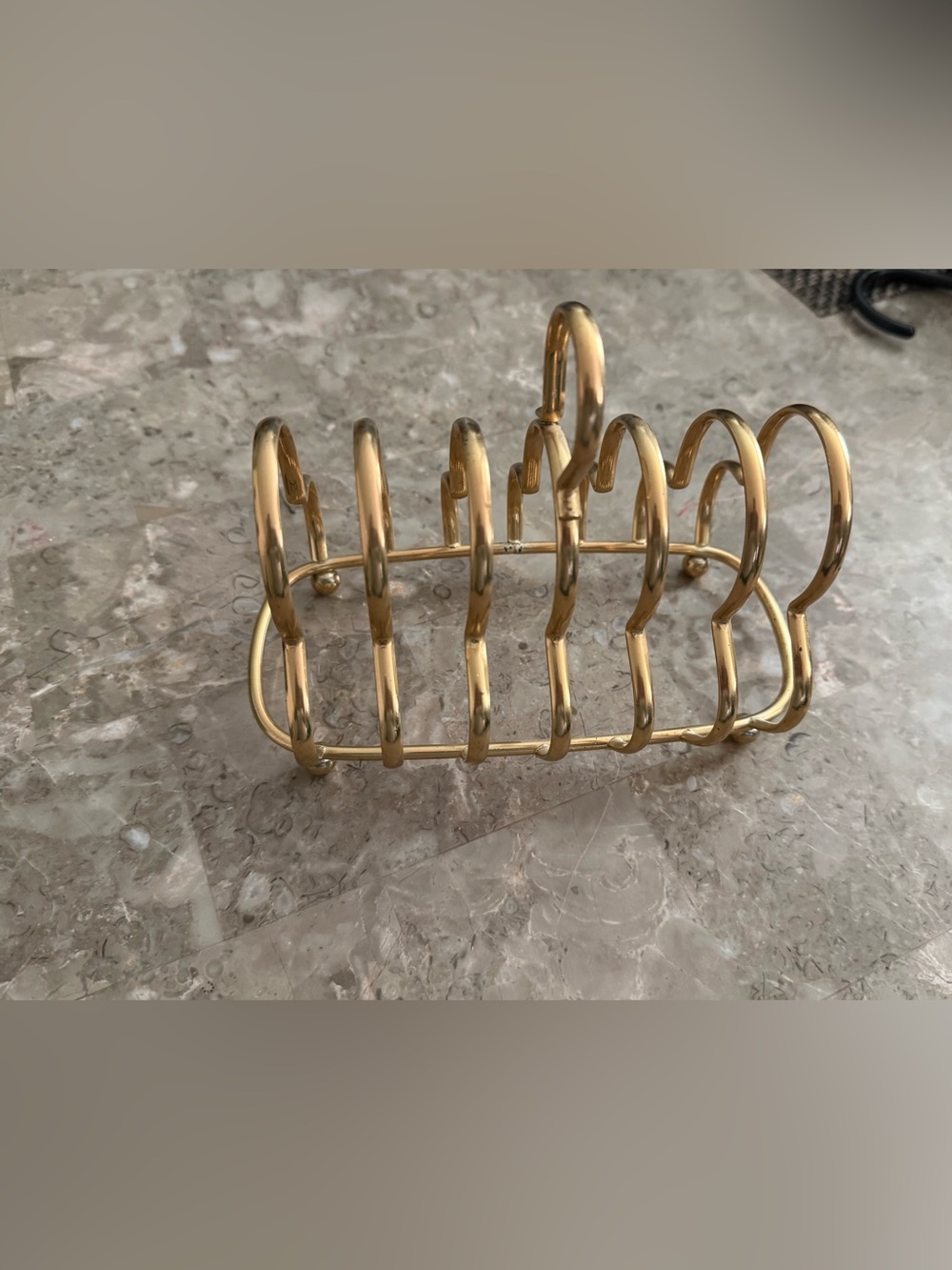 Gold Metal Toast Rack - Polished Brass Finish